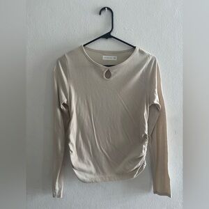 Abercrombie Kids Cream Long Sleeve Blouse